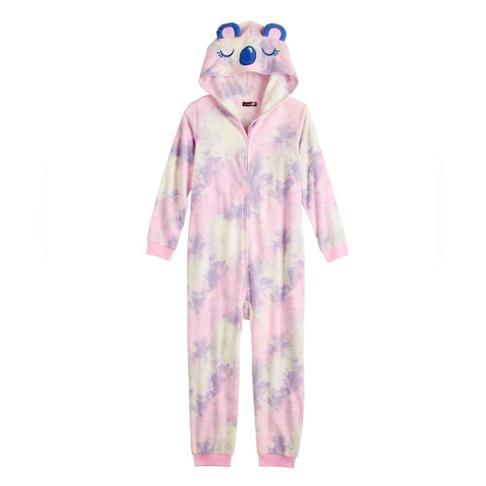 NEW CUDDL DUDS Pink Critter Hoodie Pajamas PJ’s Children Size M Footless